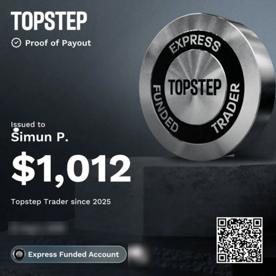 Topstep proof of payout, $1,012