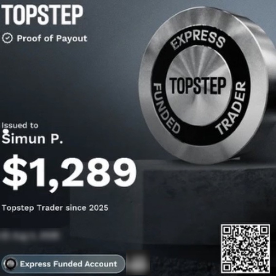 Topstep proof of payout, $1,289